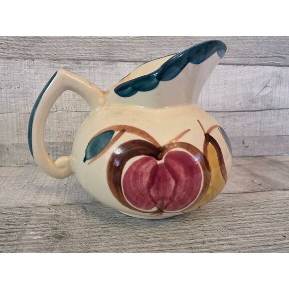 Vintage Purinton Hand-Painted Ceramic Pitcher With Fruit Design Retro Kitchen De - Picture 4 of 6